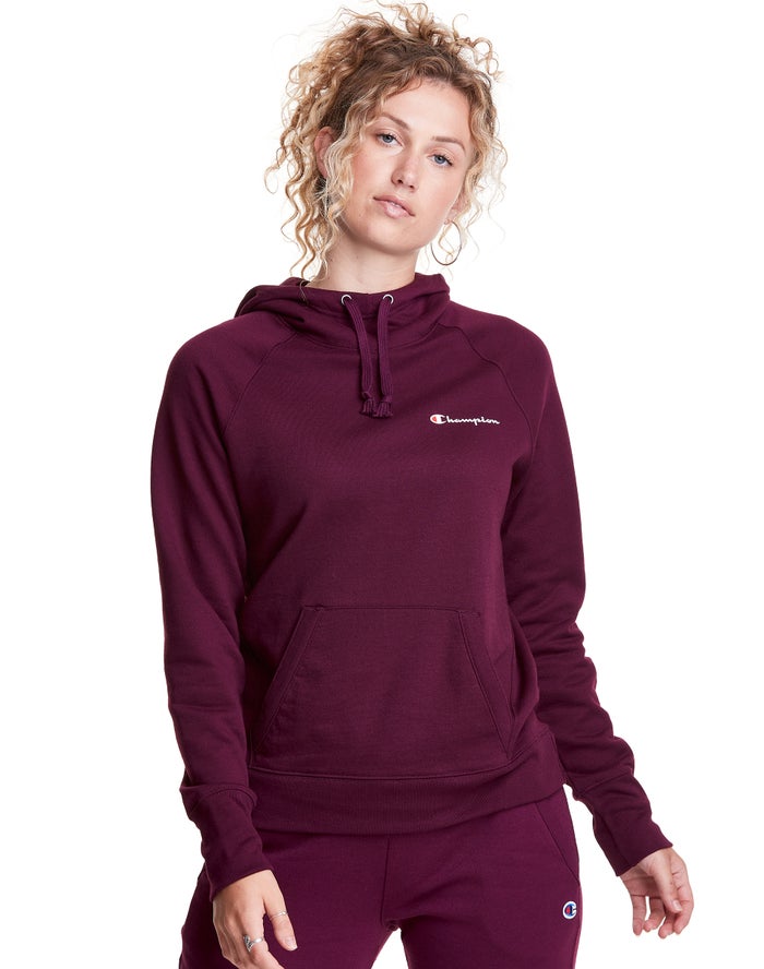 Champion Womens Hoodie NZ - Powerblend Script Logo Dark Purple ( 8679-CFGAU )